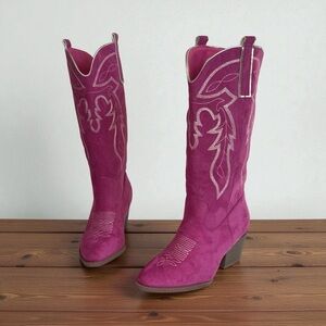 ✨ Fuchsia Western Style Heeled Cowgirl Boots | Sz 6